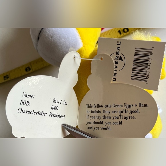 NWT Dr.Seuss Sam I Am Cat In The Hat Plush 9" Universal Studios Vintage 1998 toy - Picture 8 of 8